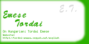 emese tordai business card